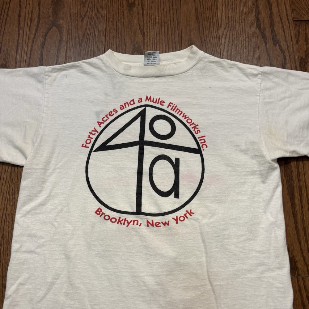 Vintage 40 Acres And A Mule Film T Shirt Spike Lee NYC Movie Jordan Brooklyn - Picture 2 of 16
